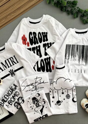 تیشرت سفید نیم لش