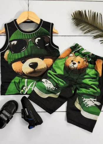 تاپ شلوارک خرس سبز